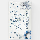 かわいい水の色航海の男の子シャワー 横断幕 (縦)