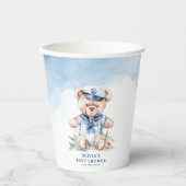 かわいい水の色航海の男の子シャワー 紙コップ (正面)