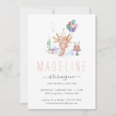 かわいい水の色Axolotl誕生日パーティーの招待 招待状 (正面)