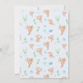 かわいい水の色Axolotl誕生日パーティーの招待 招待状 (裏面)