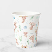 かわいい水の色Axolotl誕生日パーティー紙カップ 紙コップ (裏面)