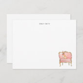 かわいい水の色Chihuahua犬フラットサンキューカード サンキューカード (正面/裏面)