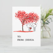 かわいい水アート色バレンタインデー シーズンカード (スタンド正面)