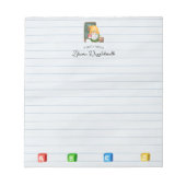 かわいい水カラー格言先生ABCDキューブ ノートパッド (正面)