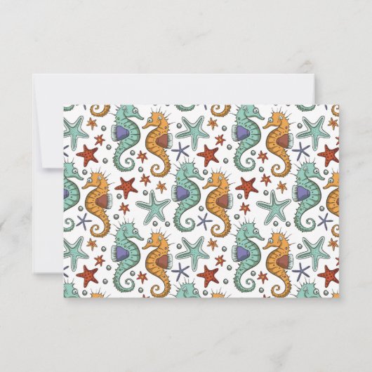 かわいい水上人魚の誕生日パーティーの招待状 招待状 (裏面)