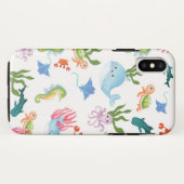 かわいい水中の友達 – 海動物のパターン Case-Mate iPhoneケース (裏面(横))