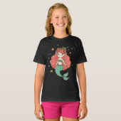 かわいい水中の水色マーメイド Tシャツ (正面フル)