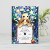 かわいい水中カメ誕生日 招待状 (スタンド正面)