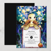 かわいい水中カメ誕生日 招待状 (正面/裏面)