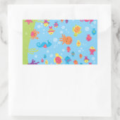 かわいい水中シーン 長方形シール (バッグ)