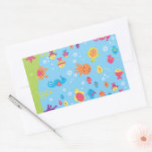 かわいい水中シーン 長方形シール (封筒)