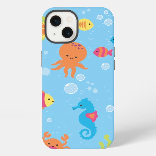 かわいい水中シーン iPhoneケース (裏面)
