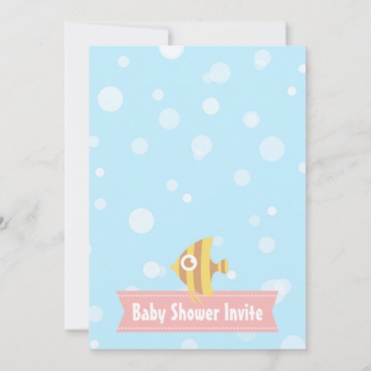 かわいい水中テーマベビーシャワー招待状 招待状 (裏面)