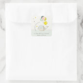 かわいい水中バルーンクジラのハートアドレス スクエアシール (バッグ)