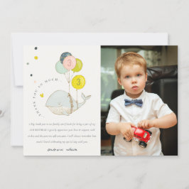 かわいい水中バルーンクジラの写真 子供の誕生日 サンキューカード