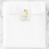 かわいい水中バルーンクジラハート子供の誕生日 スクエアシール (バッグ)