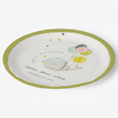 かわいい水中バルーンクジラハート子供の誕生日 ペーパープレート (アングル)