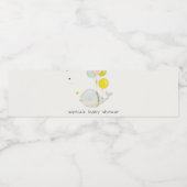 かわいい水中バルーンハートクジラの赤ちゃんシャワー ペットボトルラベル (シングルラベル)