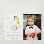 かわいい水中バルーンマジックホッジの写真 子供の誕生日 サンキューカード (正面/裏面)