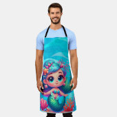 かわいい水中マーメイド エプロン (着用した状態)