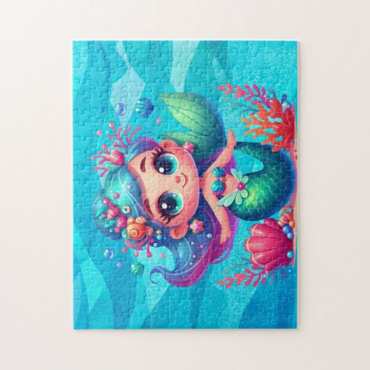 かわいい水中マーメイド ジグソーパズル (縦)
