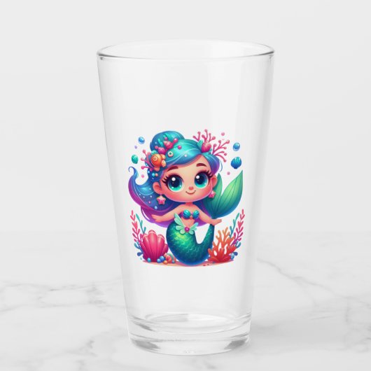 かわいい水中マーメイド タンブラーグラス (正面)