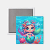 かわいい水中マーメイド マグネット (正面/裏面)