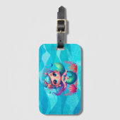 かわいい水中マーメイド ラゲッジタグ (正面縦)