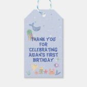 かわいい水中ワールドファースト誕生日 ギフトタグ (正面)