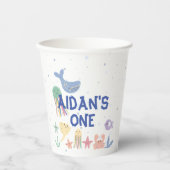 かわいい水中ワールドファースト誕生日 紙コップ (正面)