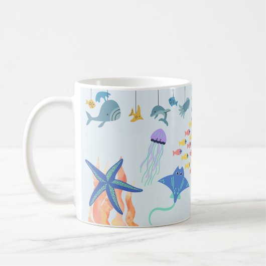 かわいい水中世界 コーヒーマグカップ (左)