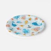 かわいい水中世界。水中競技。海寿命 ペーパープレート (アングル)