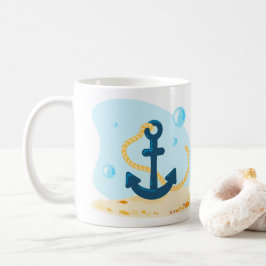 かわいい水中世界。海ライフ。航海のいかり コーヒーマグカップ