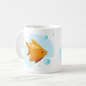 かわいい水中世界。海ライフ。魚 コーヒーマグカップ (正面左)