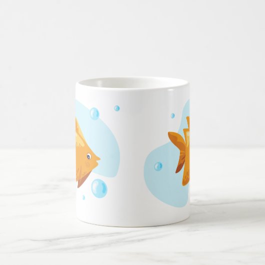 かわいい水中世界。海ライフ。魚 コーヒーマグカップ (中央)