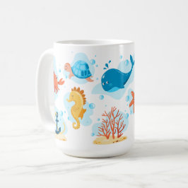 かわいい水中世界。海寿命 コーヒーマグカップ