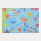 かわいい水中場面 キッチンタオル (横)