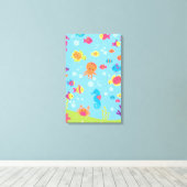 かわいい水中場面 キャンバスプリント (インサイチュ (ウッドフロア))