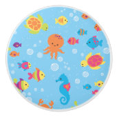 かわいい水中場面 セラミックノブ (正面)