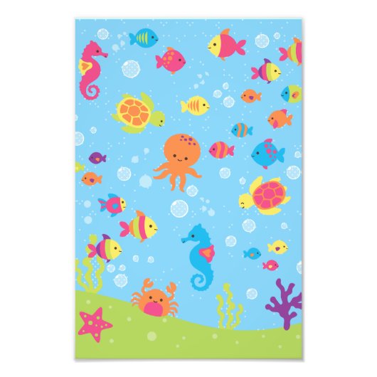 かわいい水中場面 フォトプリント            (正面)