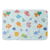 かわいい水中海の生物バスマット バスマット (正面)