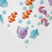 かわいい水中海シーライフ魚のデカップページ 薄葉紙 (詳細)