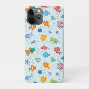 かわいい水中海洋生物とカラフルな魚のiPhoneカバー iPhone 11 Proケース