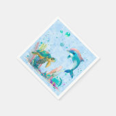 かわいい水中 スタンダードカクテルナプキン (角)