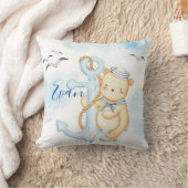 かわいい水兵くまの赤ちゃん 名前入り クッション (ブランケット)