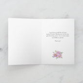 かわいい水彩うさぎとピンクの花のリース サンキューカード (内部)