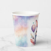 かわいい水彩うさぎ風船誕生日 紙コップ (右)