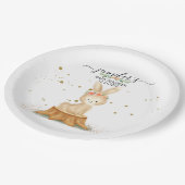 かわいい水彩うさぎ ウイルス野生の赤ちゃん生まれたて ペーパープレート (アングル)