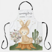 かわいい水彩うさぎ ママになる エプロン (正面)