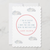 かわいい水彩うさぎ 1歳の誕生日 招待状 (裏面)